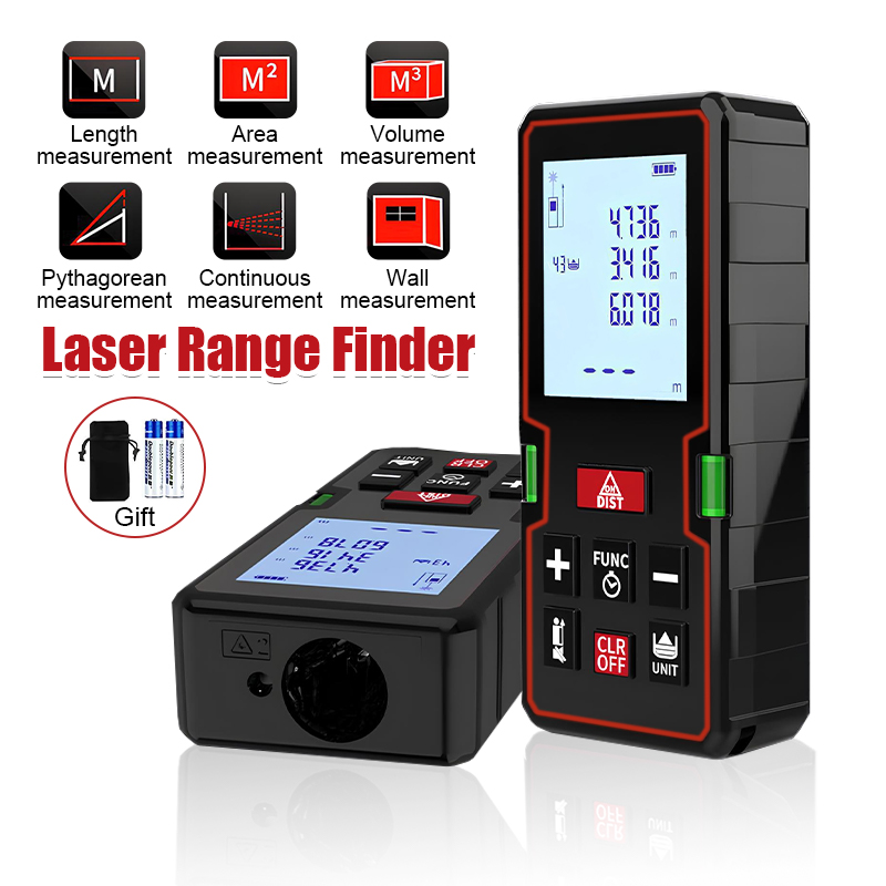 👍Digital Laser Rangefinder 100M Laser Measurement LCD Distance Meter