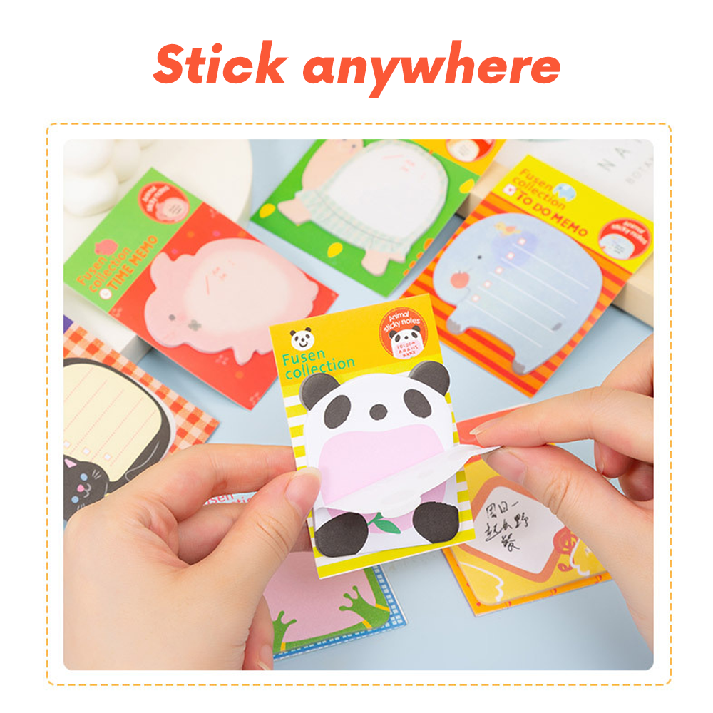 Realeos Cute Cartoon Memo Sticky Note Zoo Animal Park Sticker Tear Off ...
