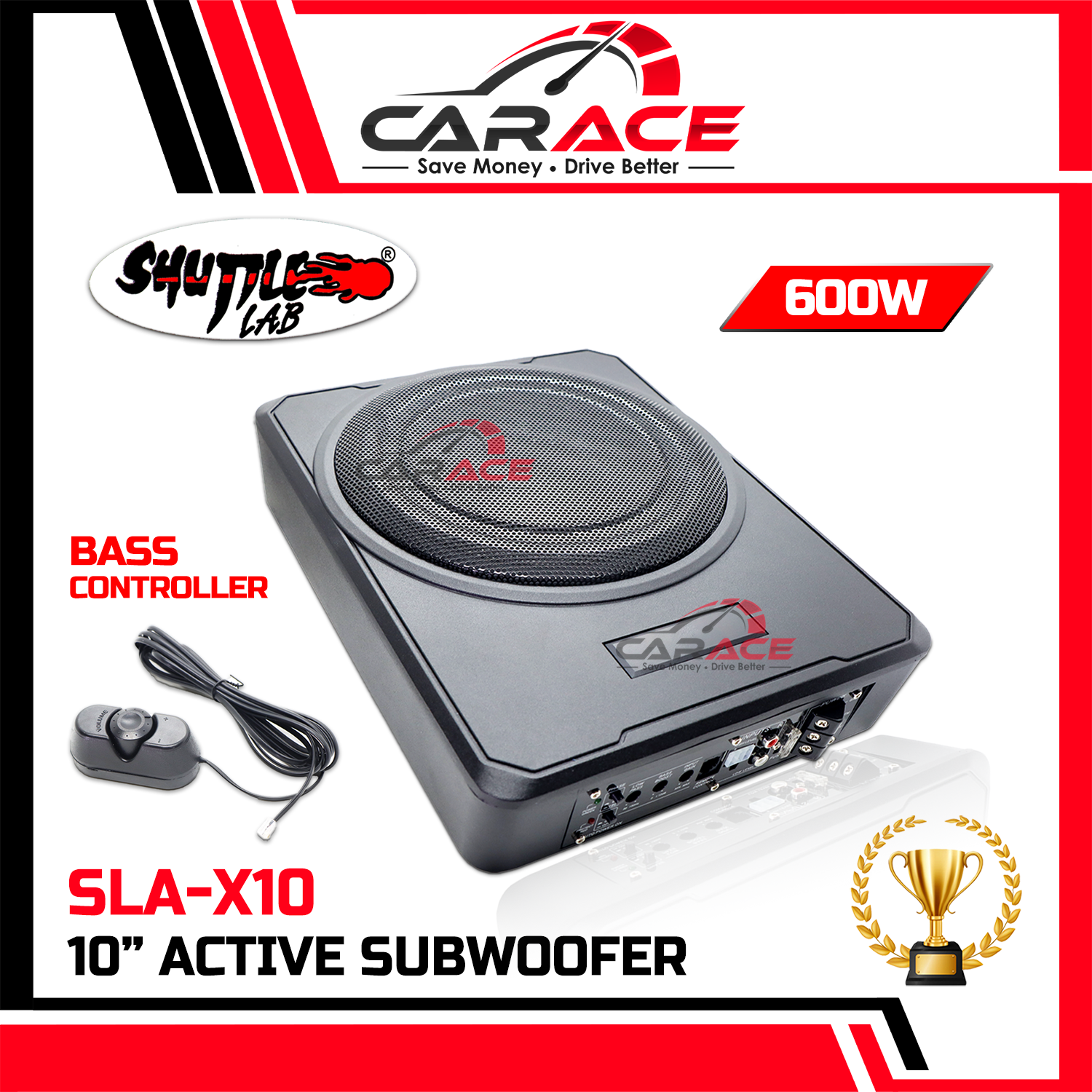 SHUTTLE LAB Subwoofer Underseat 10inch Active Subwoofer 10