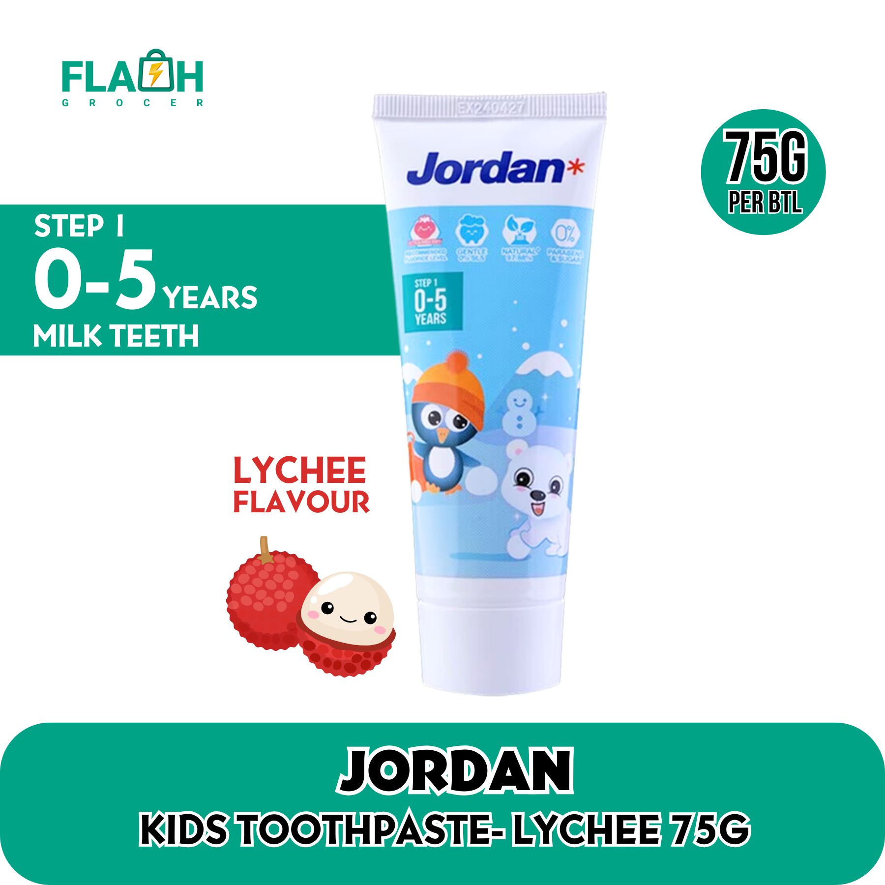 Jordan Baby Kids Toothpaste / Toothbrush (Colour Randomly)-Milk Teeth 0 ...