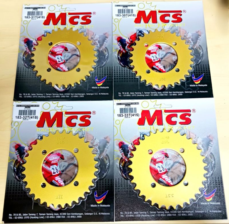 415 Full Sprocket MCS YAMAHA RXZ / LC135 / Y125Z / Y110 / SRL110 Gold ...