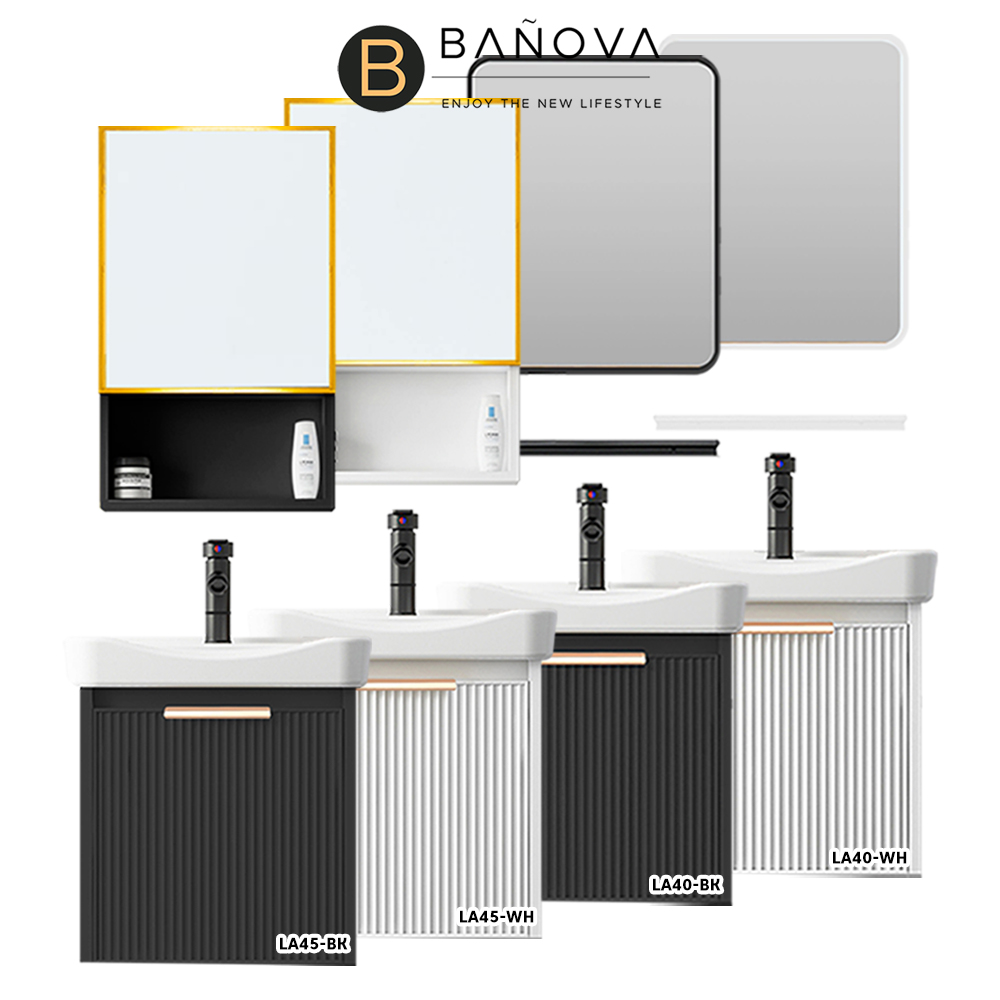 BANOVA Aluminum Bathroom Basin Cabinet Ceramic Sink Kabinet + BANOVA ...