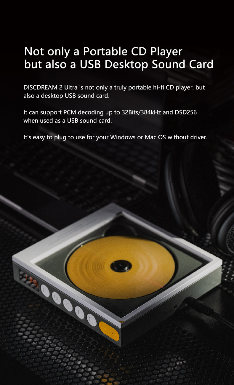Moondrop DiscDream2, CD Player: Portable Hi-Fi DAC/AMP USB PCM/DSD ...