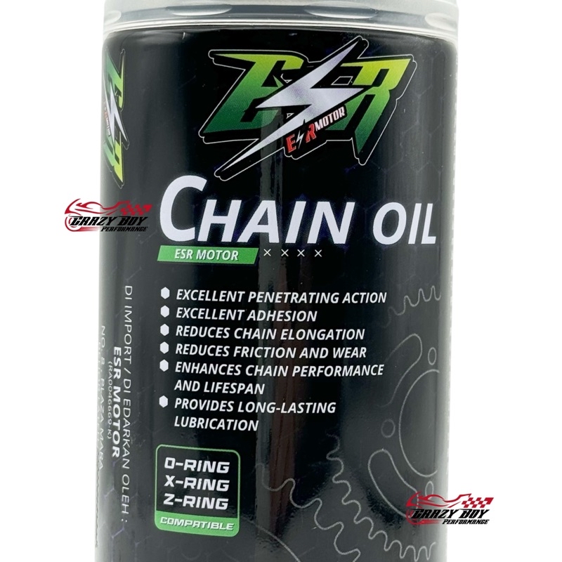 ESR MOTOR SPRAY CHAIN OIL CHAIN LUBE 400ML 100% ORIGINAL ESR MOTOR RED ...