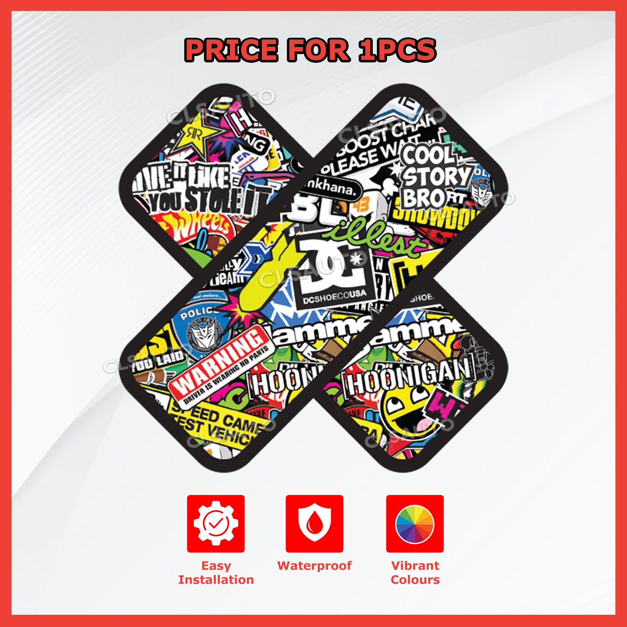 JDM Plaster Stickers Car - Variety of Designs, Waterproof, Vibrant ...
