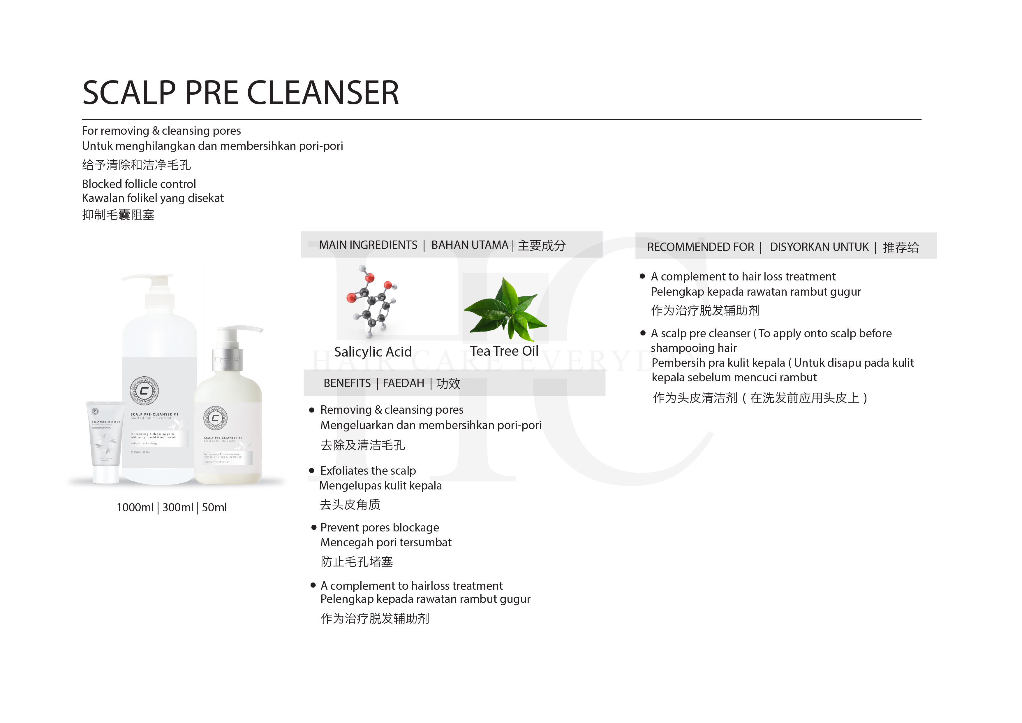 Craft Pre Cleanser Shampoo 300ml & Scalp Clinic Shampoo 300ml & Scalp ...