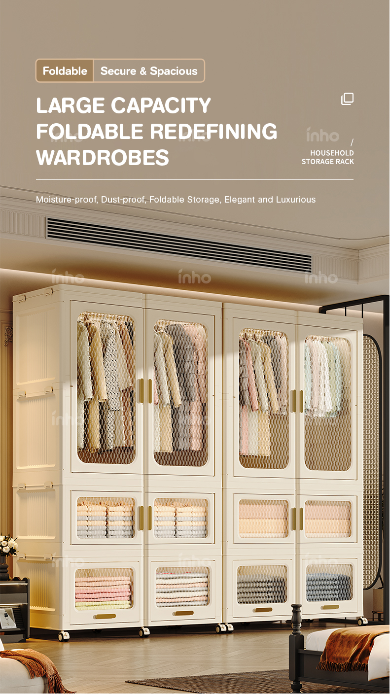 【𝟲𝟬% 𝗢𝗙𝗙𝗘𝗥 𝗖𝗟𝗘𝗔𝗥𝗔𝗡𝗖𝗘】INHO L92/122cm Adult Moveable Foldable Wardrobe ...