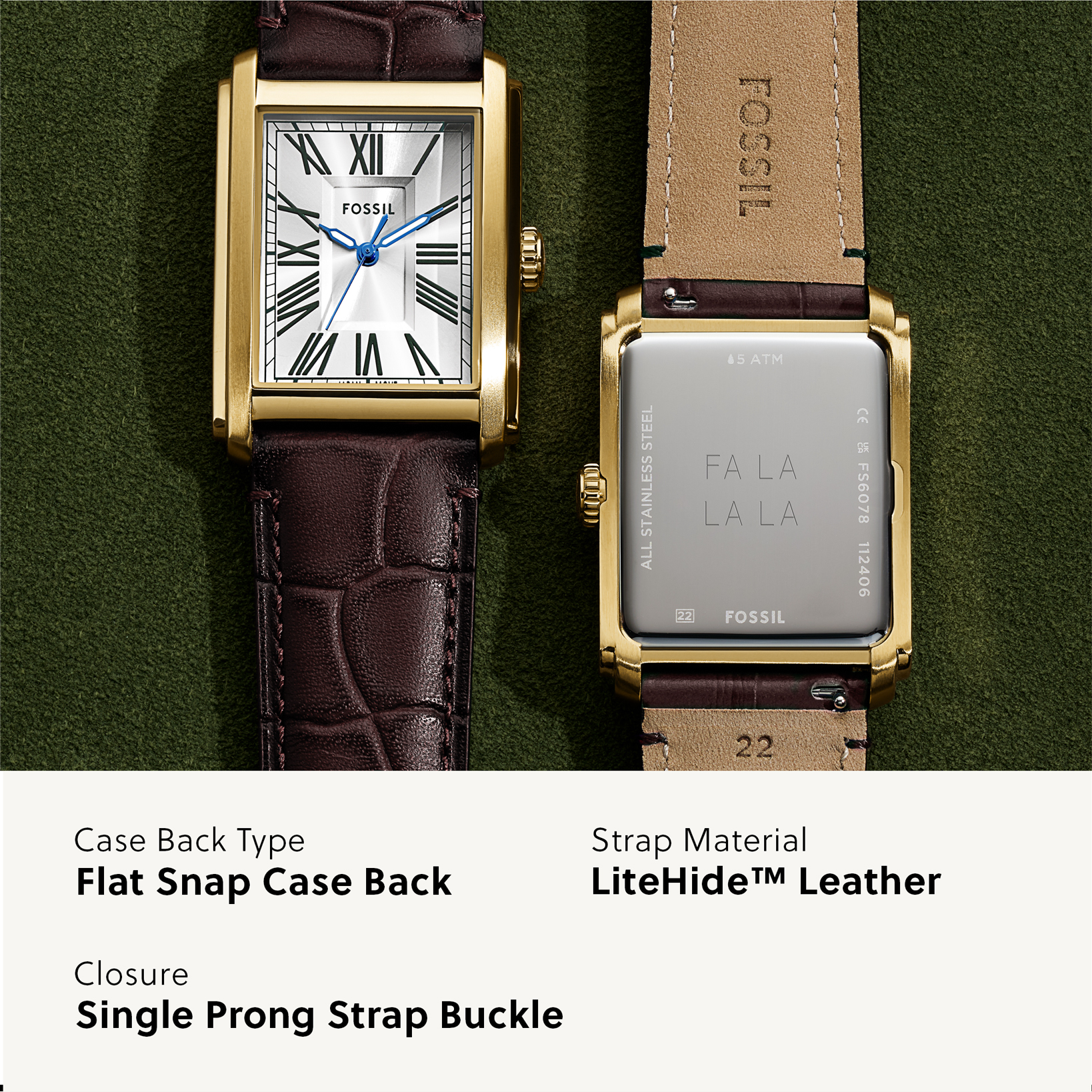 Fossil Men's Carraway Analog Watch (FS6077) - Quartz, Rose Gold Case ...