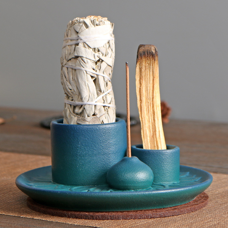 Smudging Palo Santo California White Sage Abalone Shell burning ...