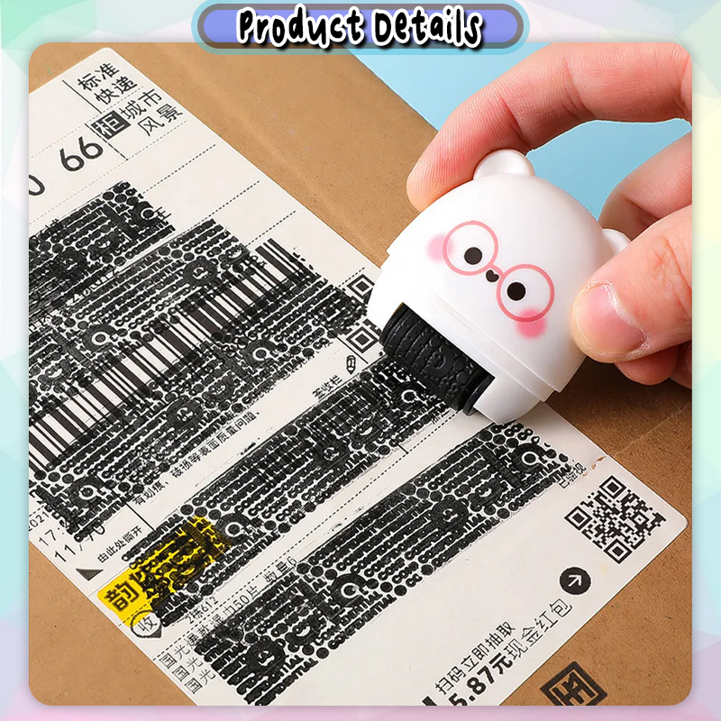 [little B House] 2in1 Cute Protection Stamp Confidential Stamp Roller 