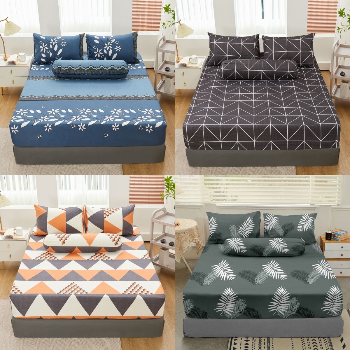 Cadar Queen / Cadar King 4in1 Cadar Single 2in1 Bed Sheet Murah Getah ...