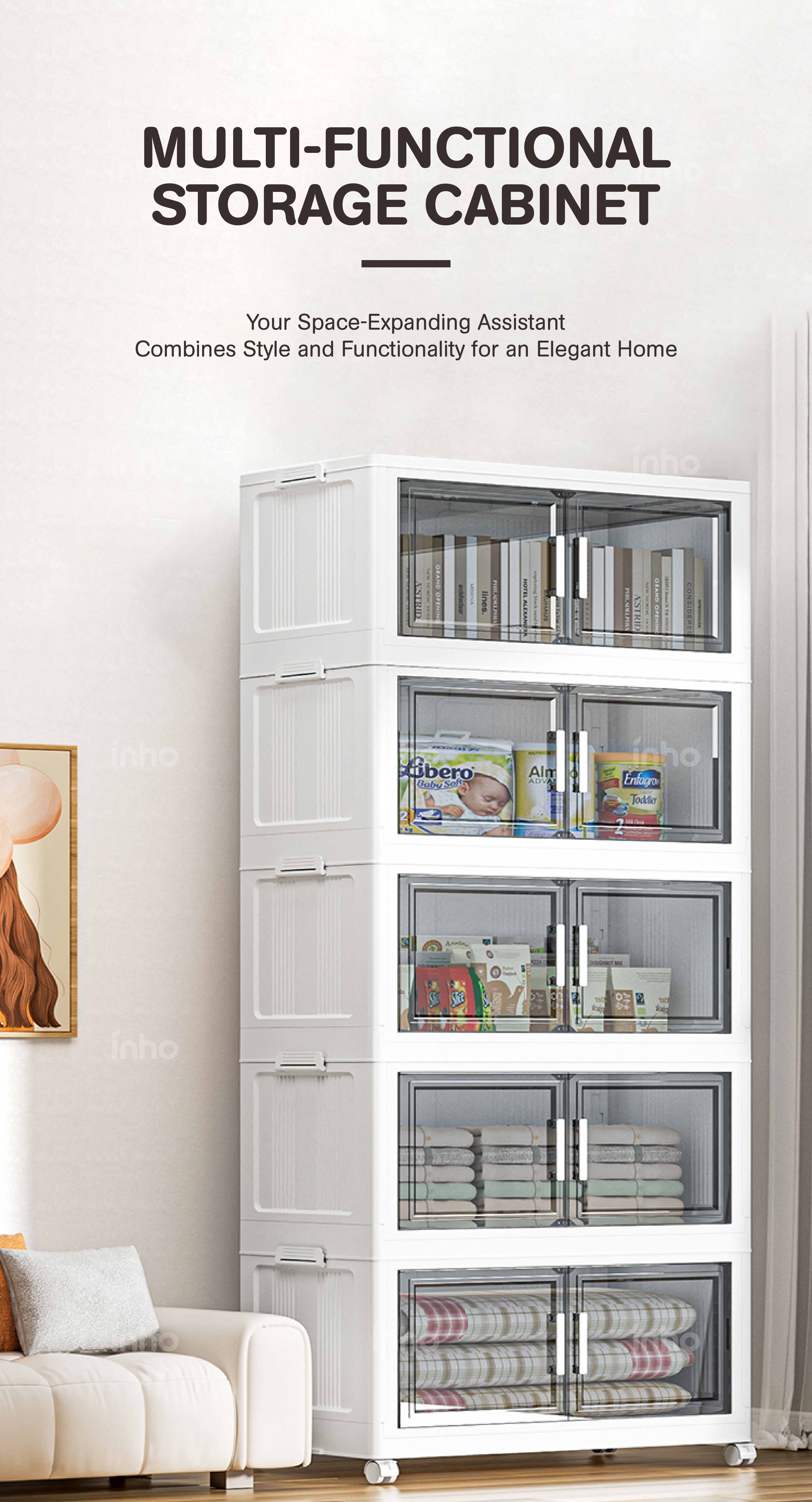 【𝗦𝗵𝗶𝗽𝗽𝗶𝗻𝗴 𝗣𝗿𝗼𝗺𝗼】INHO L55/65cm (1-5 Layers) Stackable Foldable Storage ...
