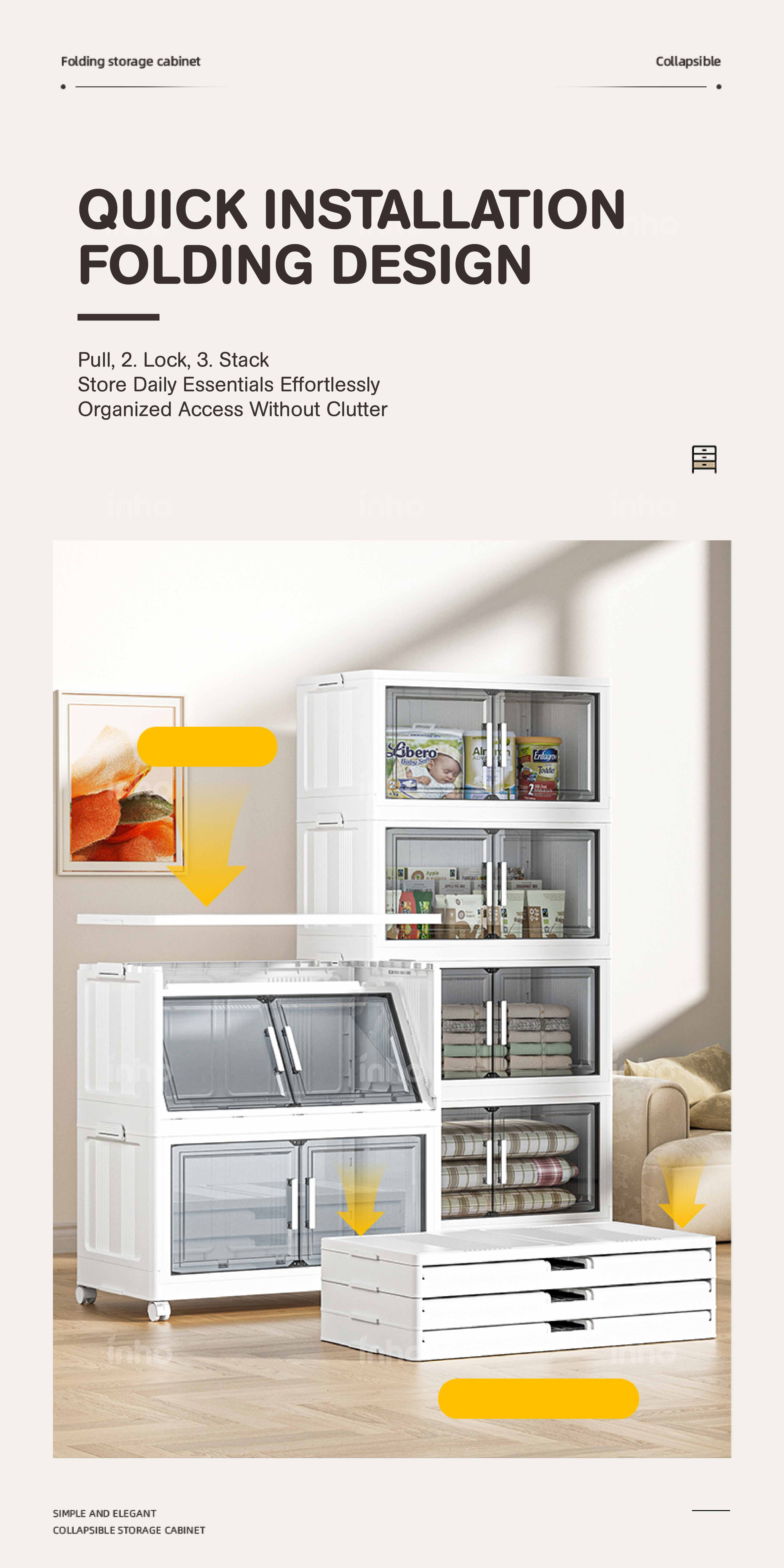 【𝗦𝗵𝗶𝗽𝗽𝗶𝗻𝗴 𝗣𝗿𝗼𝗺𝗼】INHO L55/65cm (1-5 Layers) Stackable Foldable Storage ...