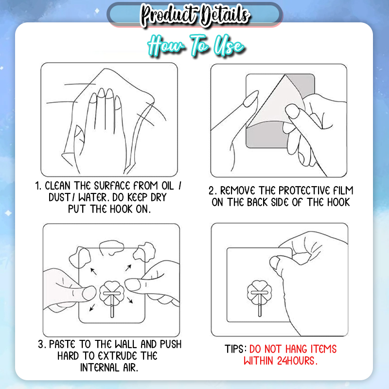 [LBH] Transparent Magic Hook Punch-free Wall Hooks Nailless Heavy ...