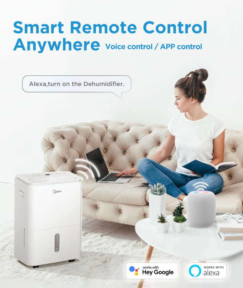 Midea MDDF-20DEN7 20L/Day Smart Dehumidifier With Super Ionizer ...