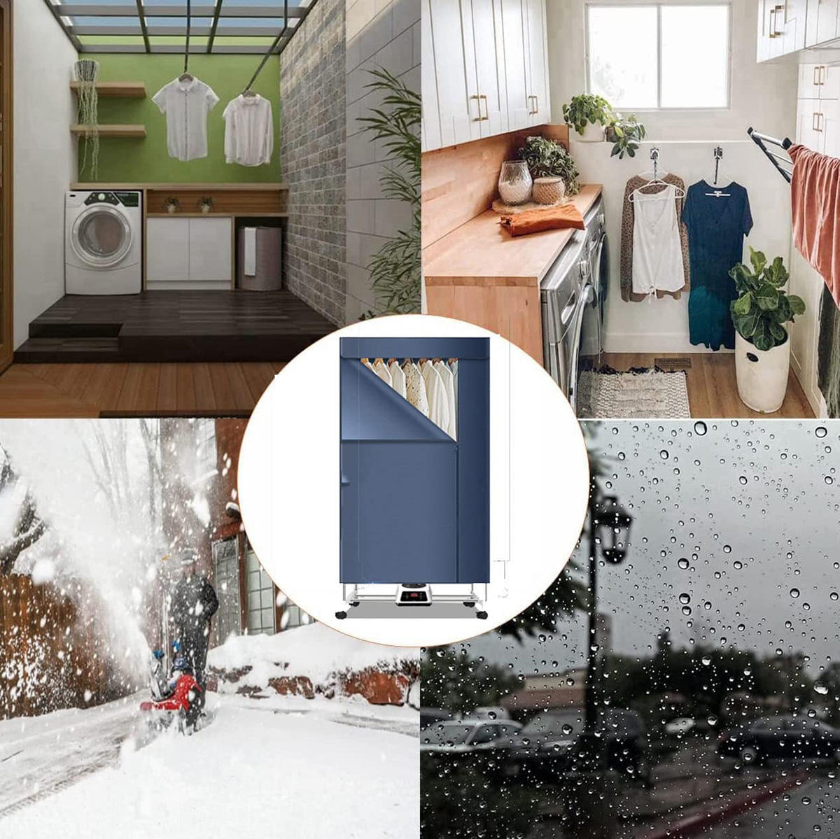 1100W Wind Powerful Clothes Dryer Machine Dryer Baju Portable Warm Air ...