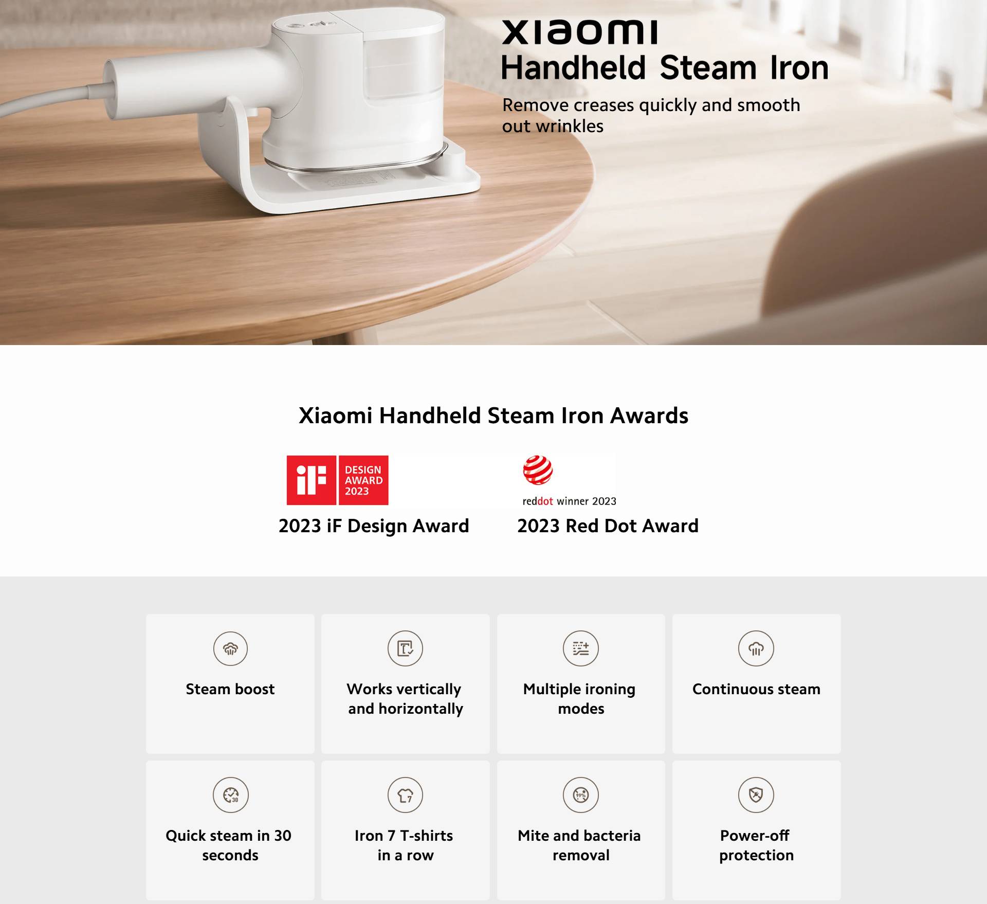 Xiaomi Handheld Steam Iron | Multiple ironing modes | Quick steam in 30 ...