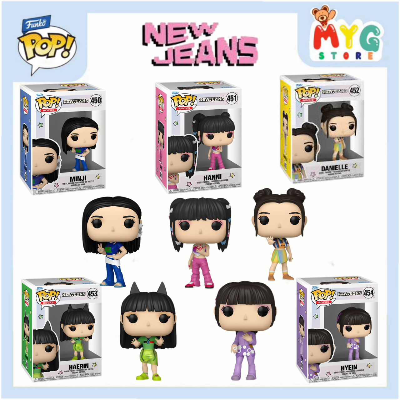 Funko Pop Vinyl Rocks New Jeans Full Set 450 451 452 453 454 Original ...
