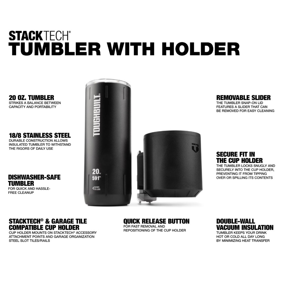 TOUGHBUILT STACKTECH Toolbox Accessories - Fastener/Work Surface/Hanger ...