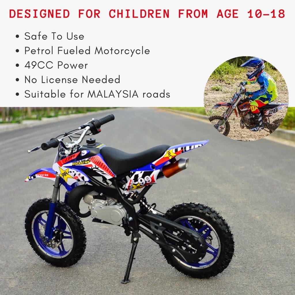 COD Mini Kids 2 Stroke 49CC Motorcycle Small Racing Car Gasoline And ...