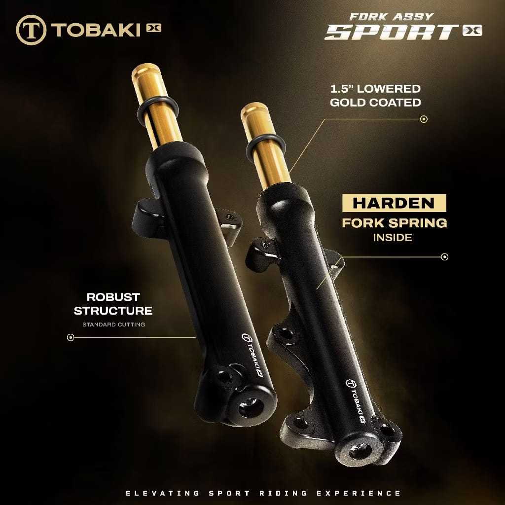 FORK LAY TOBAKI LC135 V8 FI LOWERD 1.5 INCI GOLD TUBE 100%ORIGINAL ...