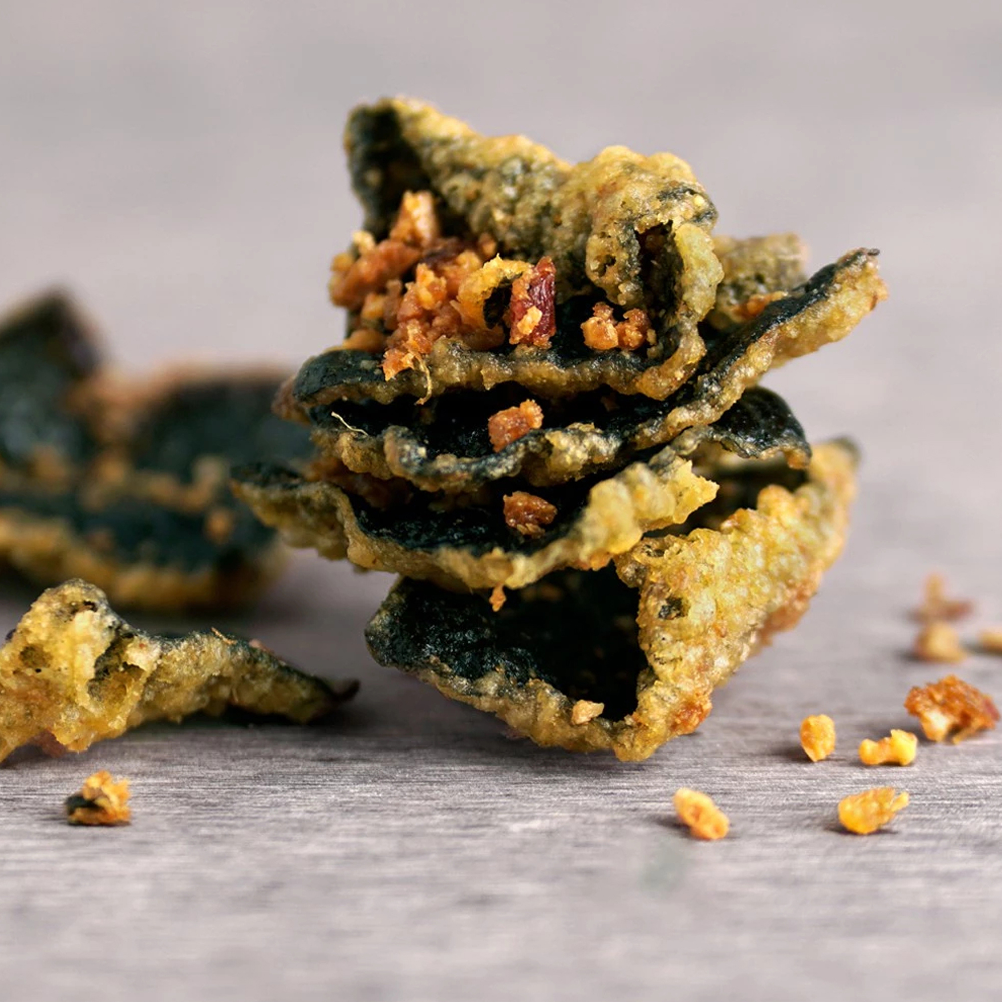 THE Golden Duck Co Fish Skin Crisps, Seaweed Tempura, Potato Ridges ...