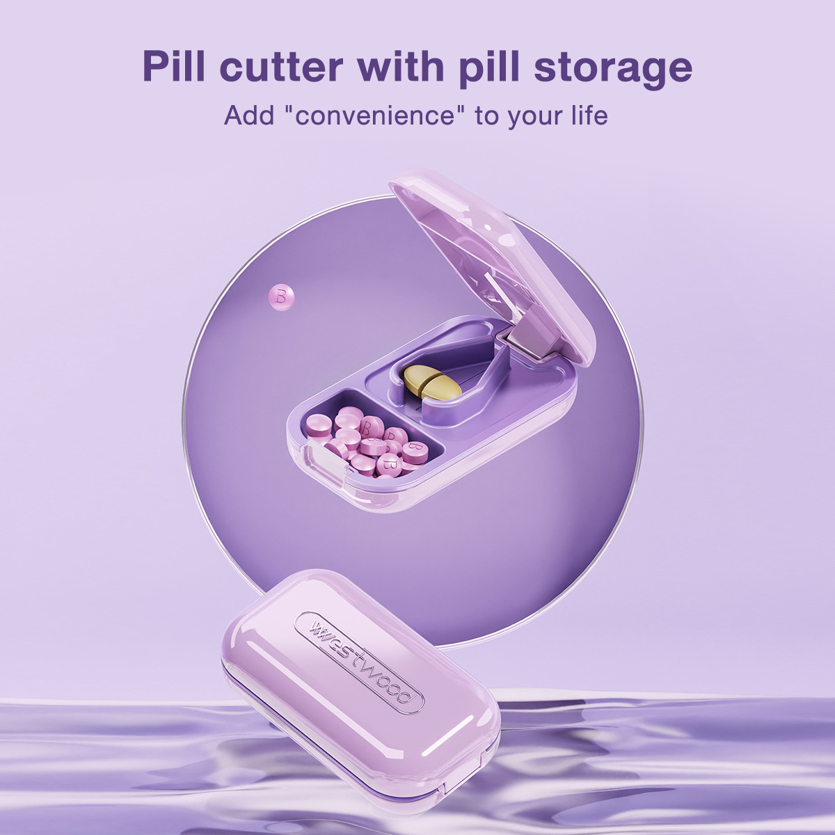 2IN1 Medicine Cutting Case Pill Dispenser divider Storage Pemotong ubat ...