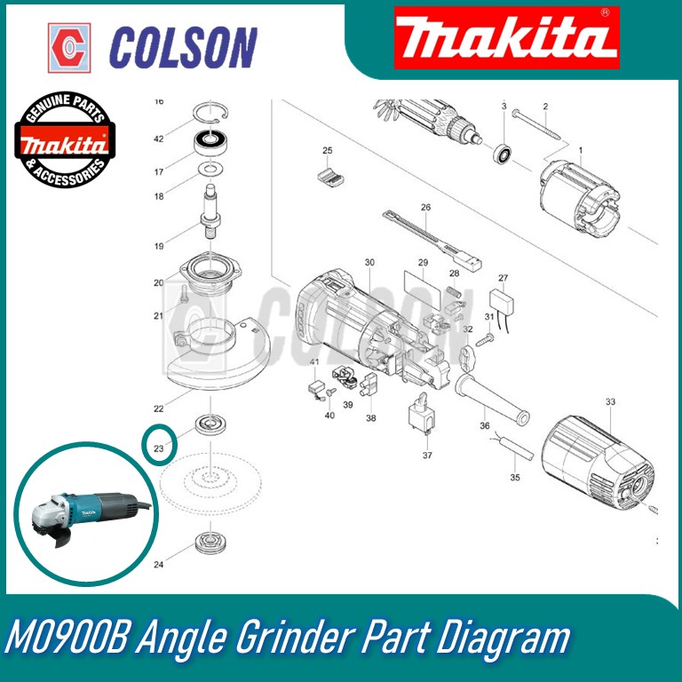COLSON MAKITA 224491-3 M0900B Angle Grinder Inner Flange | Shopee Malaysia