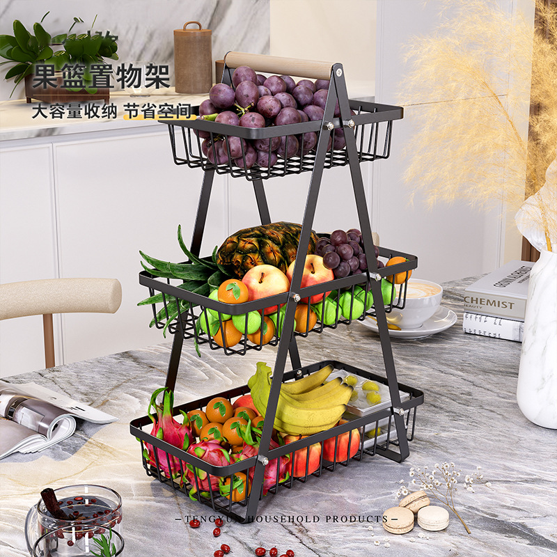 2 Tier Onion Rack Fruit Basket Rak Bawang Bertingkat Vegetable Storage ...