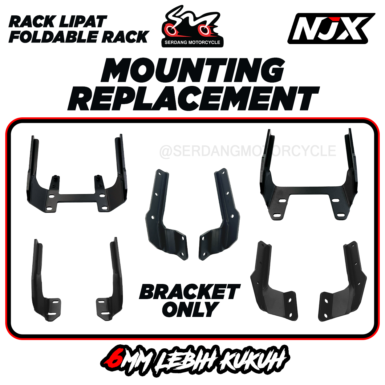 NJX Bracket Ganti Mounting Rack Lipat Foldable Rack Bracket Only Y15 ...