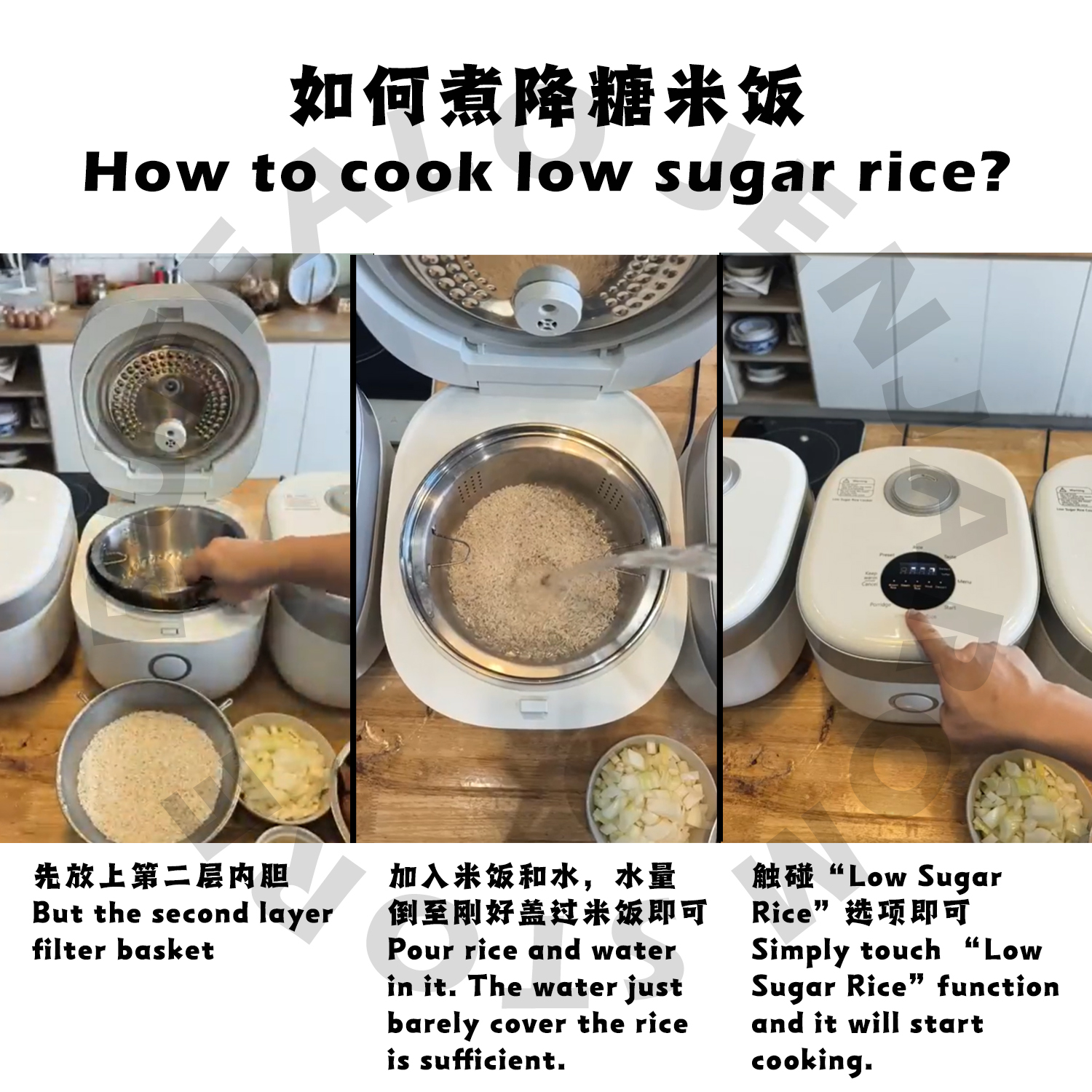 BUFFALO 1.5L Desugar Rice Cooker Low Sugar Stainless Steel Inner Pot (1 ...