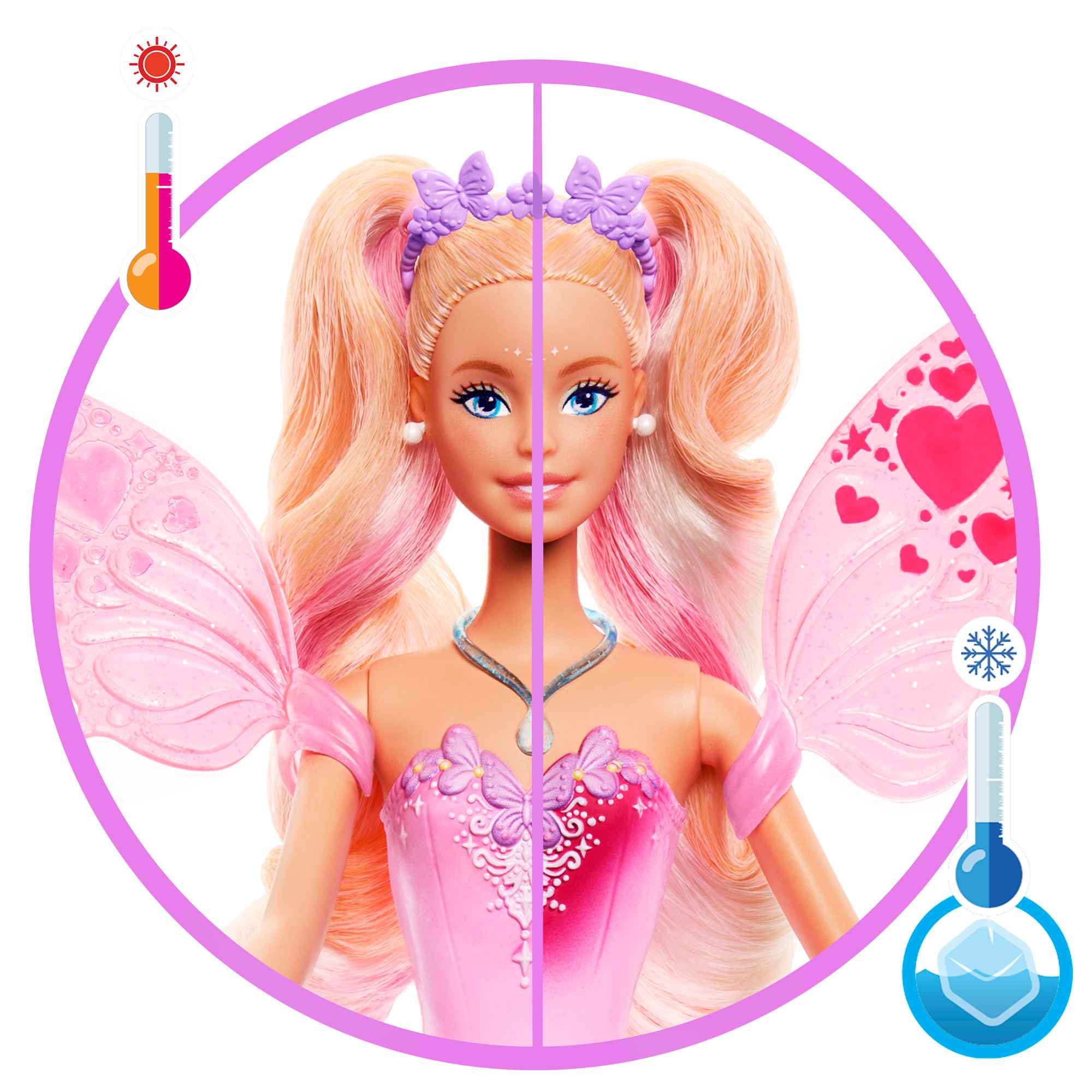Barbie Fantasy Fairy Doll With Color-Change Wings And Outfit, Includes ...