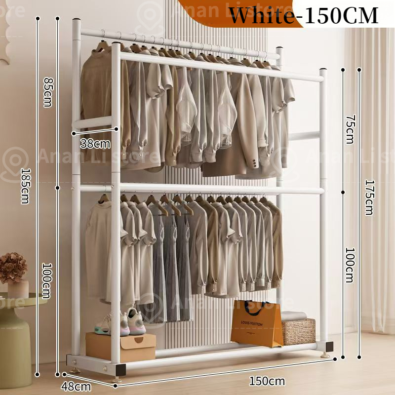 Garment Rack Steel Clothes Pole Rack Clothing Display Hanger Organizer ...