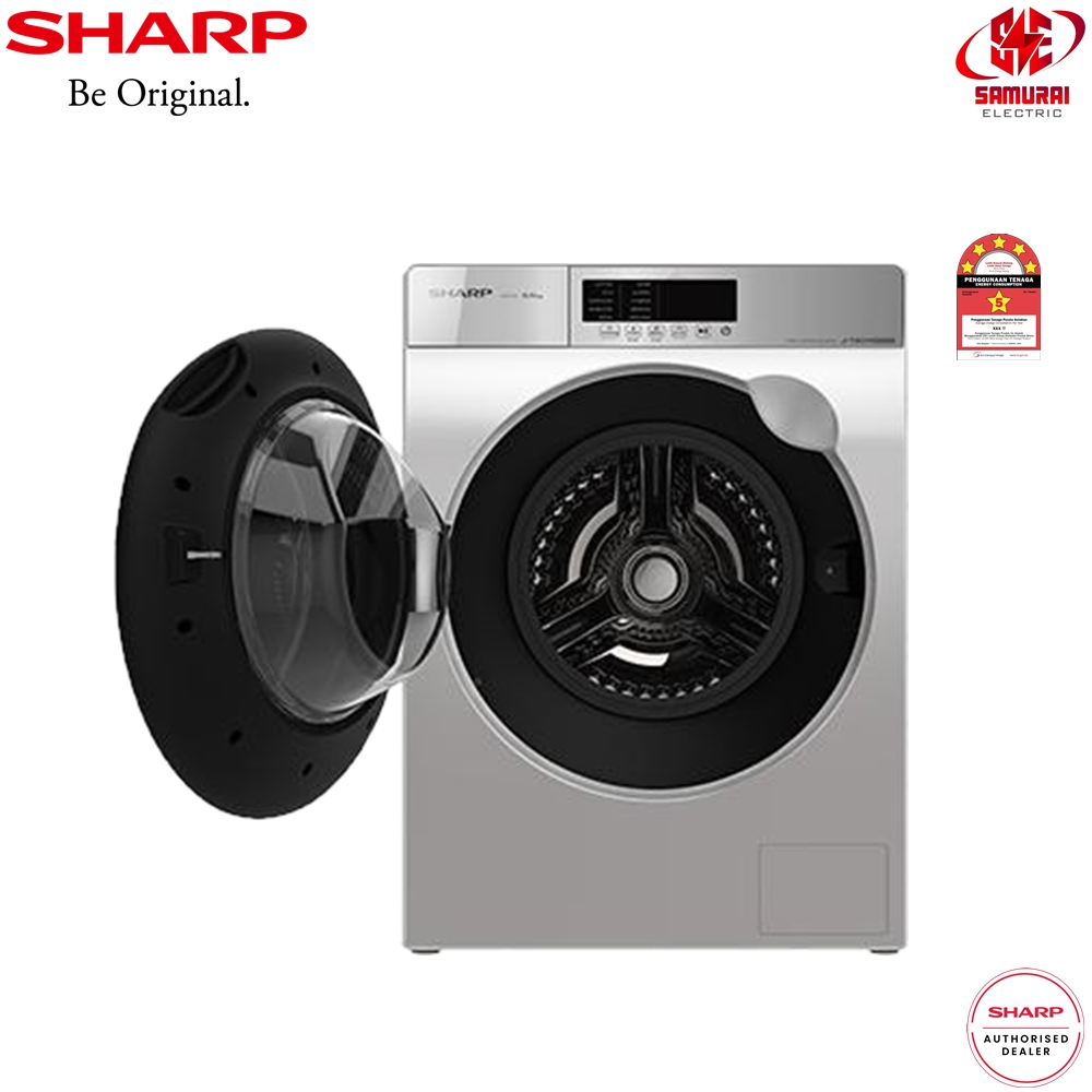 Sharp J-TECH Inverter Front Load Washing Machine 8.5 KG ESFK852EMW/ 10. ...
