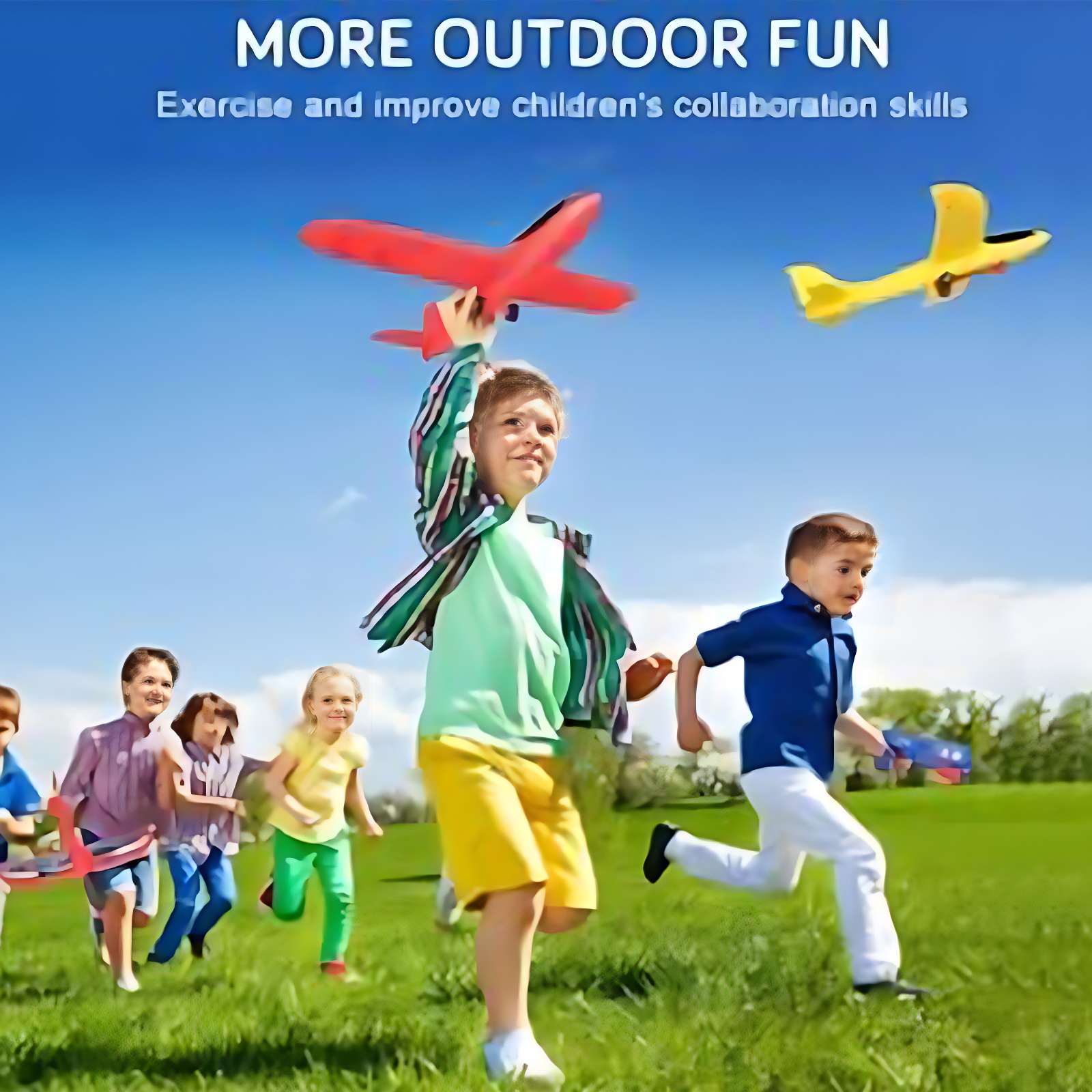 Airplane Launcher Foam Plane Toy Kids Gun Shooting Eject Flying ...