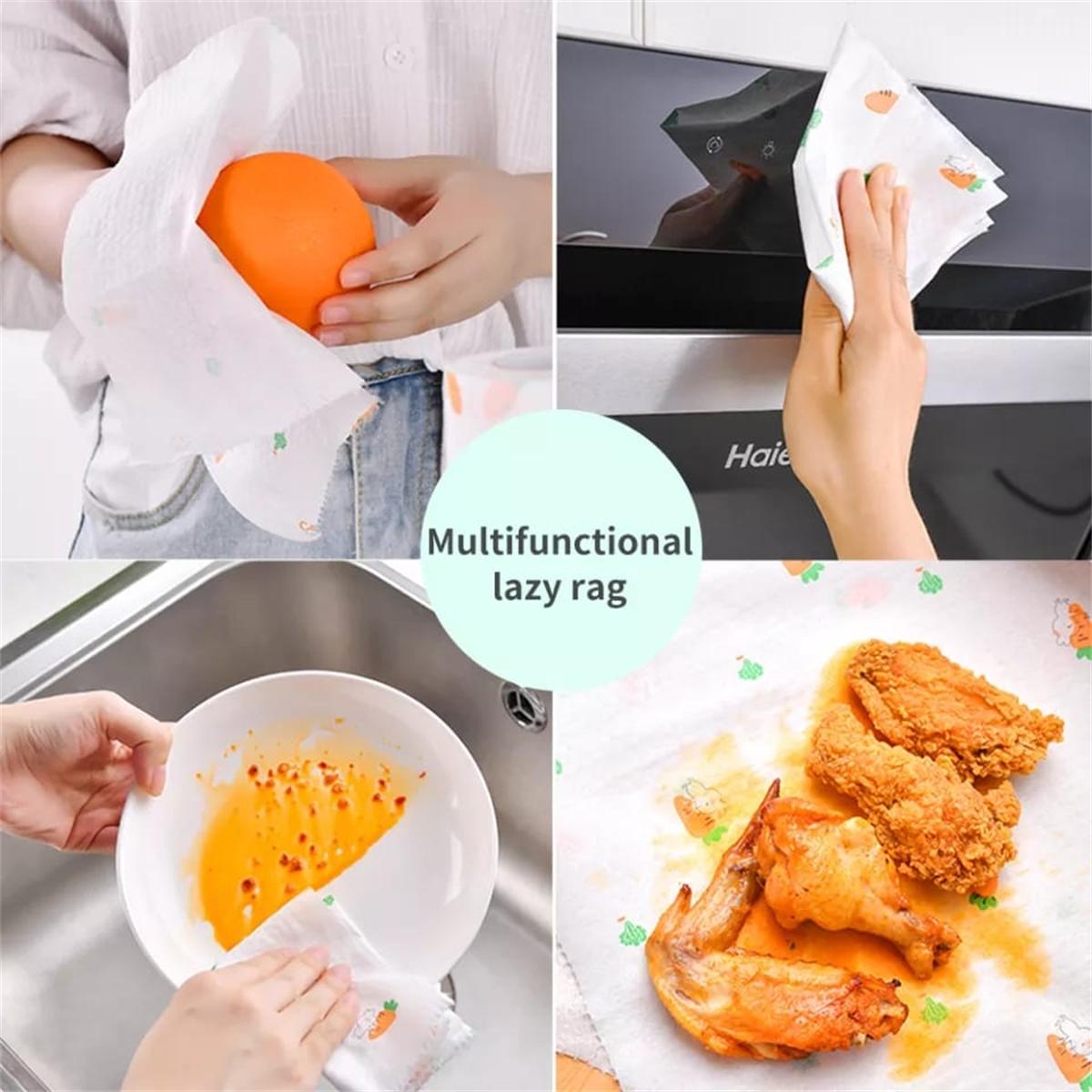 【200pcs】Disposable Kitchen Cloth Non-Woven Kitchen Rag Dishwasher ...