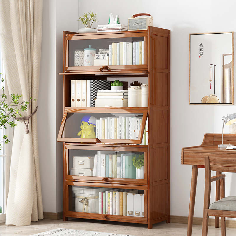 Kitchen Cabinet Door Wooden Bookcase with Glass Door Book Cabinet ...