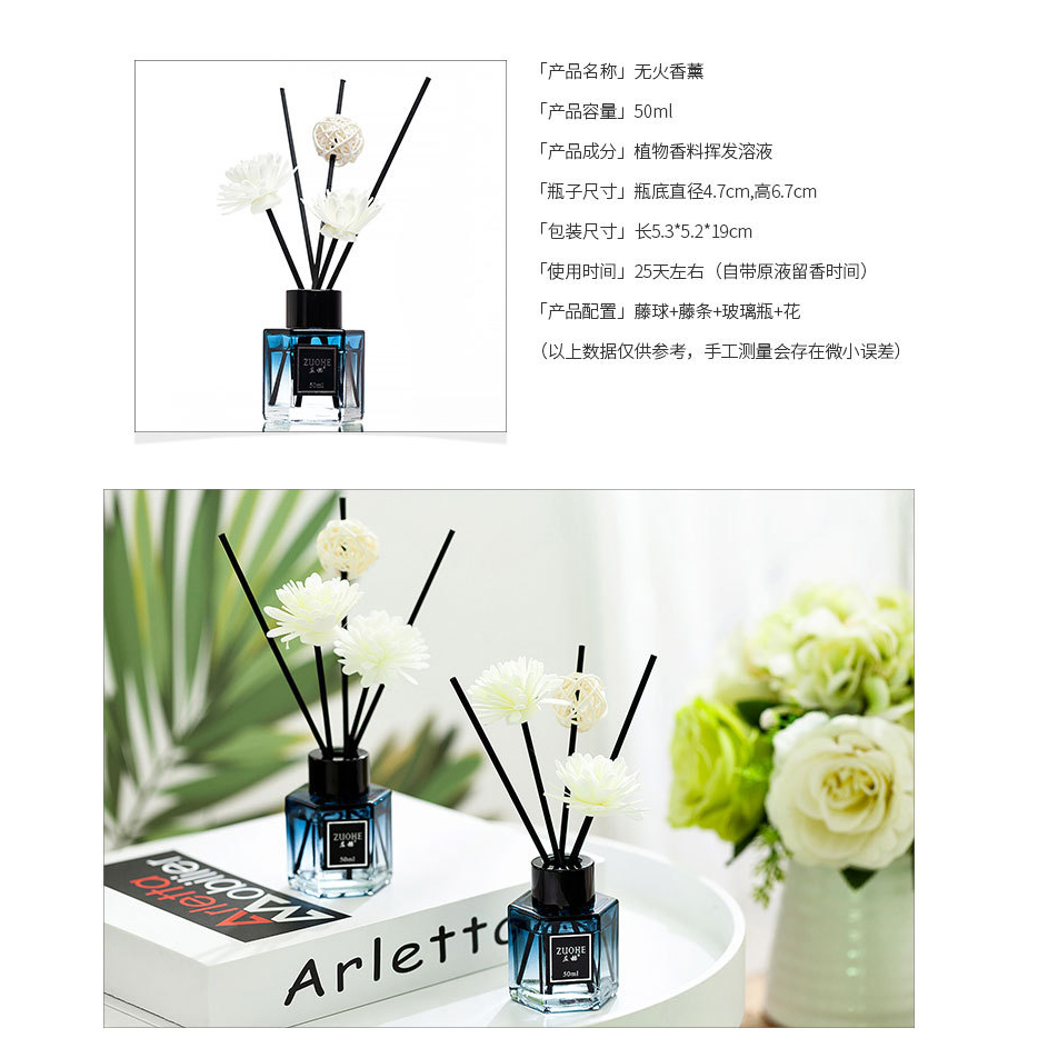 【6 cans 组合装】Reed Diffuser Home Fragrance Hexagon Bottle Plant ...