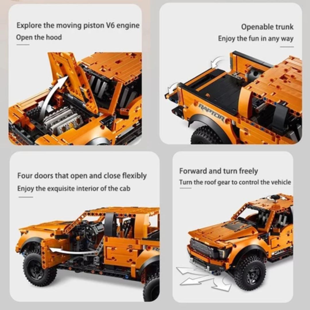 Ford Raptor F-150 1379Pcs Building Block Car Truck Bricks Technic Model ...