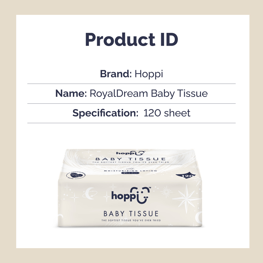 [SHOPEE EXCLUSIVE] Hoppi RoyalDream Softest Baby Tissue 120 sheets - 5 ...