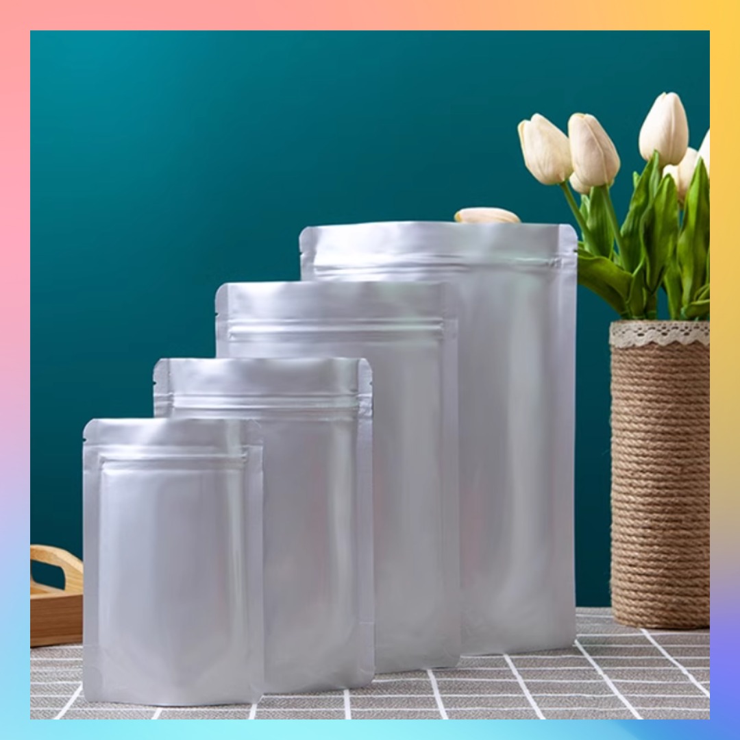 50pcs Aluminium Foil Zip Lock Stand Bag / Aluminium Standing bag ...