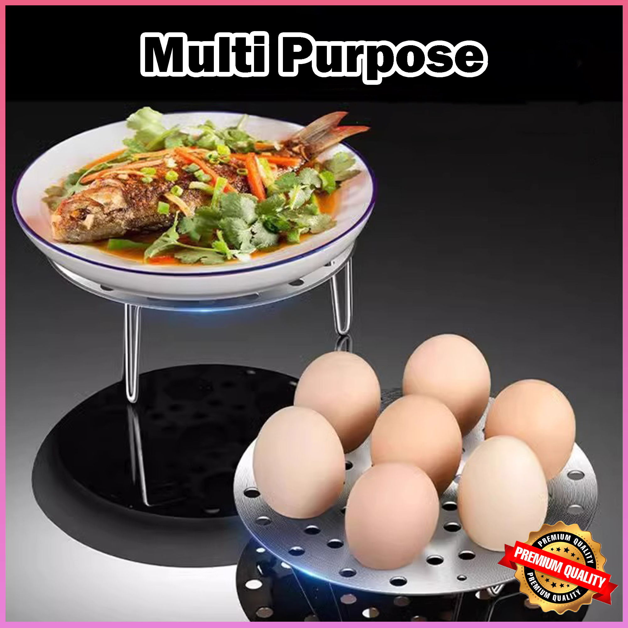 Stainless Steel Steam Rack Egg Steamer Stackable Food Steamer Fish ...