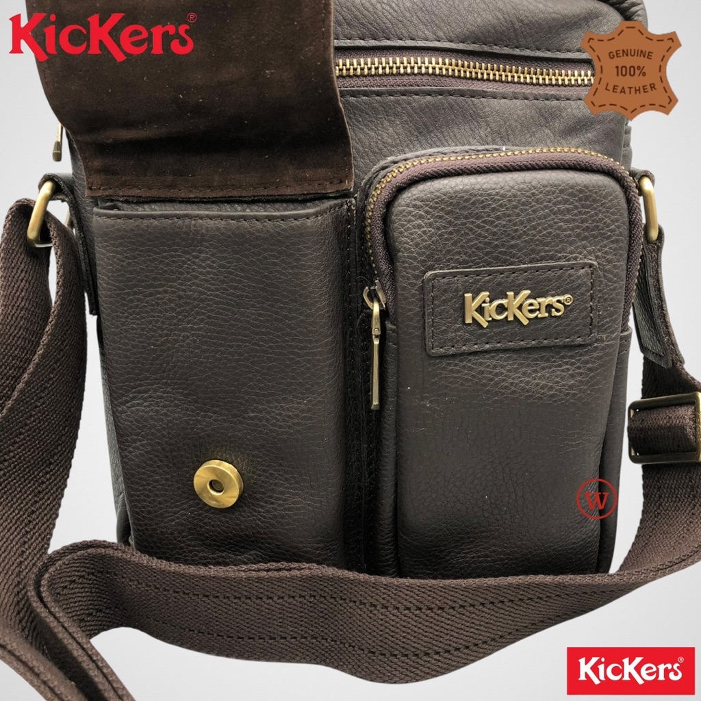 Kickers Original Premium Genuine Leather Adjustable Strap Sling Bag ...