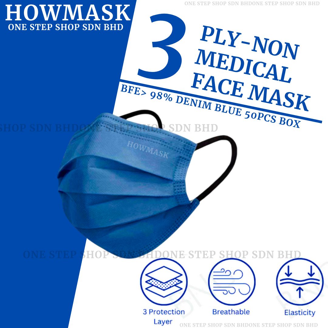Medical 4ply 50pcs box Full Black/blue colour 3ply Face Mask 4ply ...