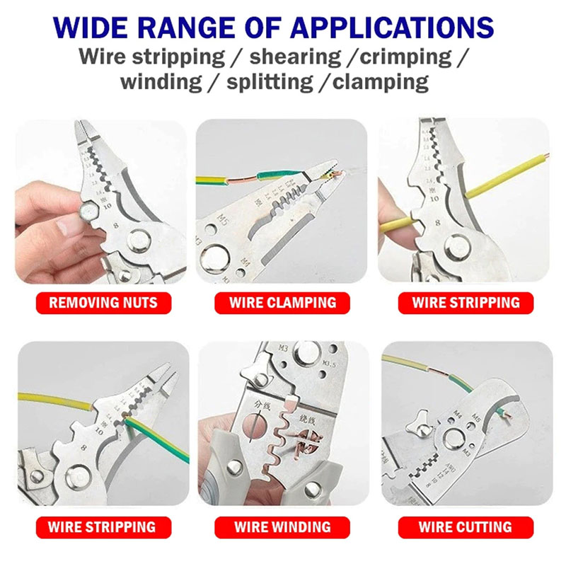 Wire Stripper Electrical Wire Crimper Cable Cutter Wire Stripper Tool ...