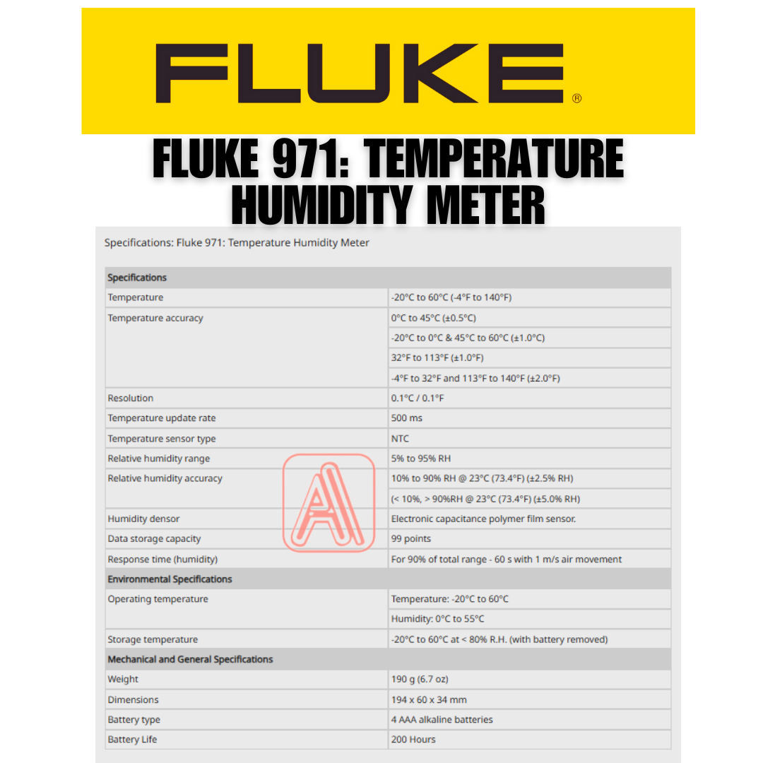 Fluke 971 Temperature Humidity Meter | Shopee Malaysia
