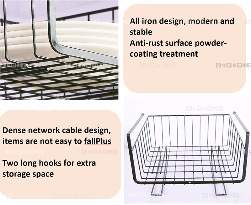 Under shelf basket rack Hanging Rack With hook Multipurpose Iron ...