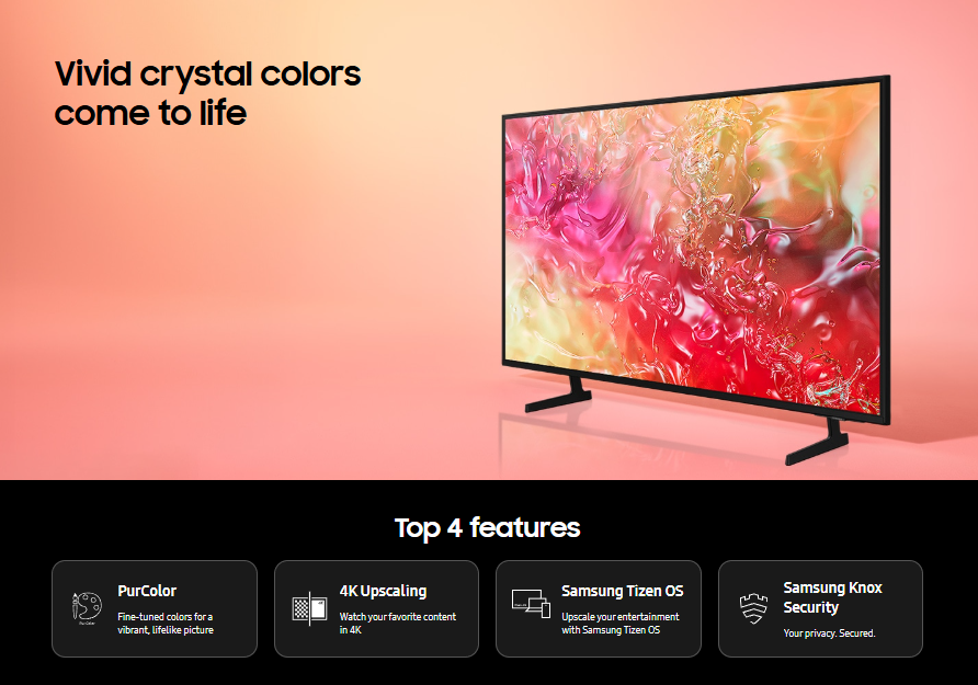 Samsung 50" 4K UHD Smart LED TV UA50DU7000KXXM Televisyen | Shopee Malaysia