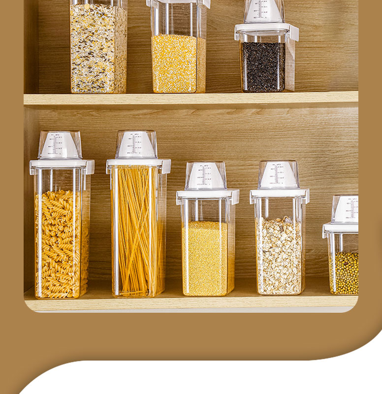 3-Size Premium Food Storage Containers - Built-In Scale, Moisture ...