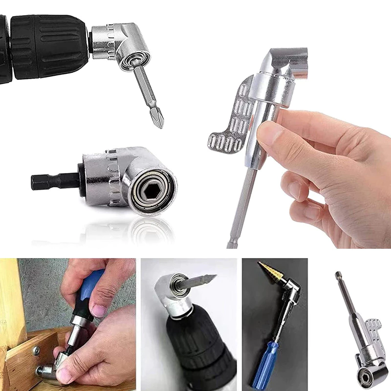 Adjustable 105 Degree Right Angle Screwdriver Tool Set 1/4 Hex Shank ...